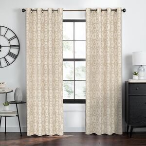 Constellation Jacquard Groomet Window Curtain Panel, Linen, 52" x 84"
